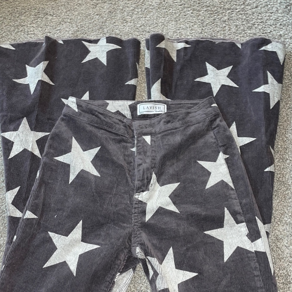 Lavish star flare corduroy pants